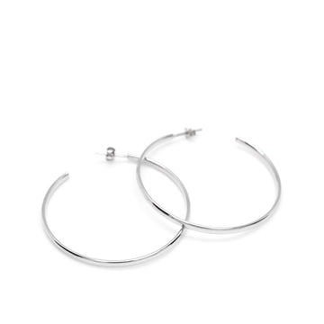 Pendientes aro de plata grandes planos y lisos
