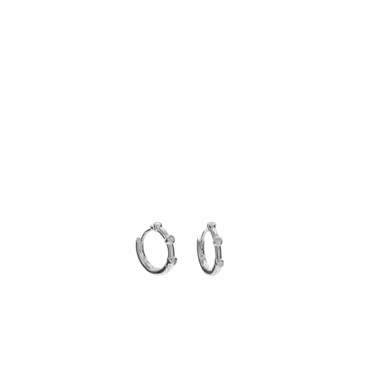 Boucles d'oreilles créole de argent motif triple LINEARGENT