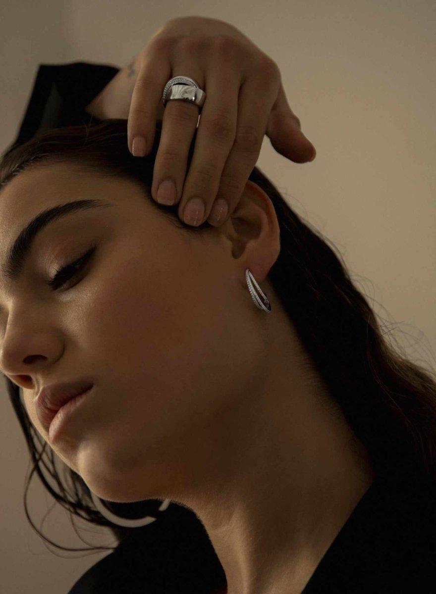 Boucles d'oreilles créole originaux design triple LINEARGENT