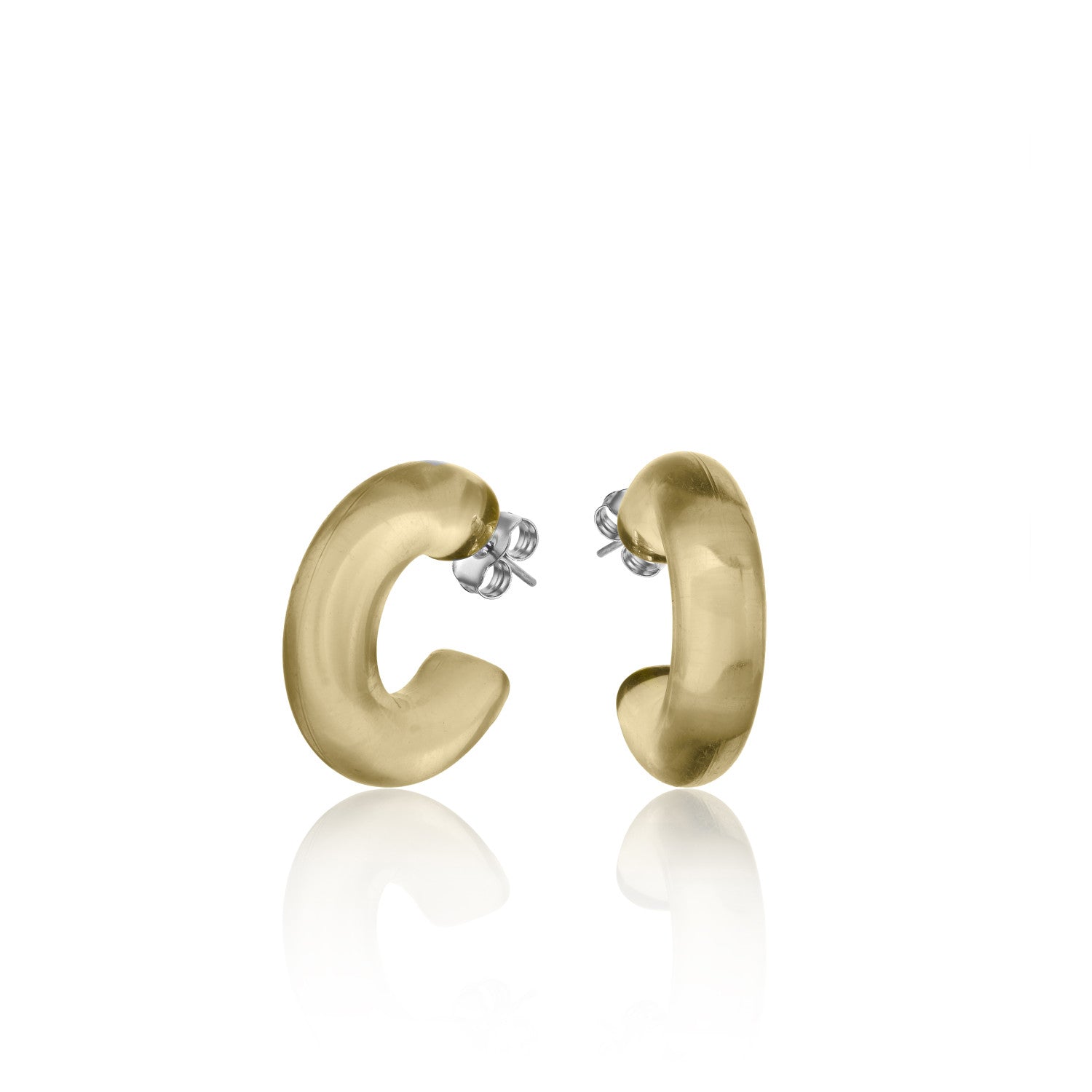 Pendientes aro originales en tono amarillo-LINEARGENT