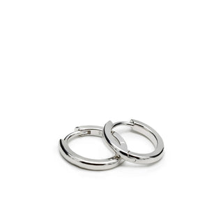 Pendientes aro pequeños de plata con diseño ovalado