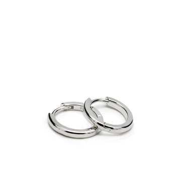 Pendientes aro pequeños de plata con diseño ovalado