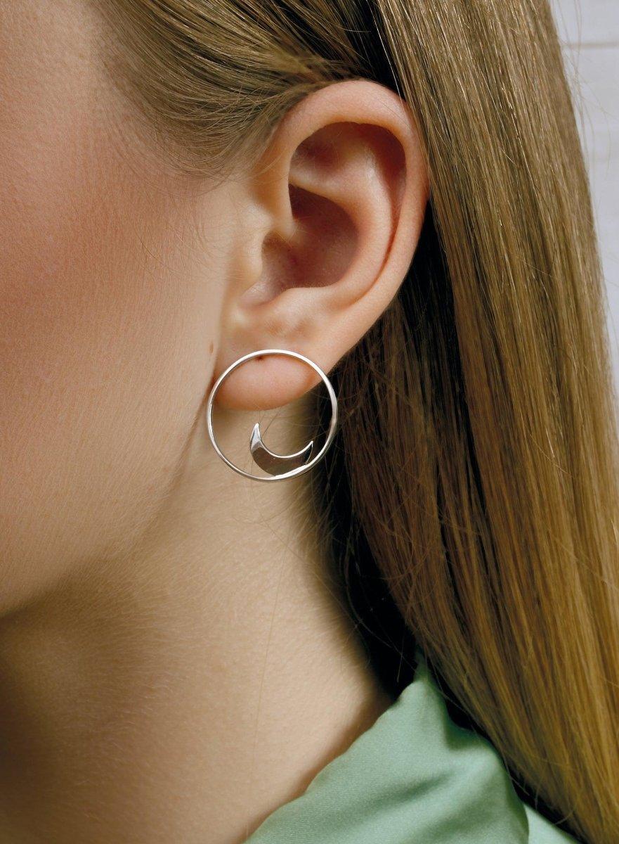 Boucles d'oreillescirculaire argent  avec LINEARGENT