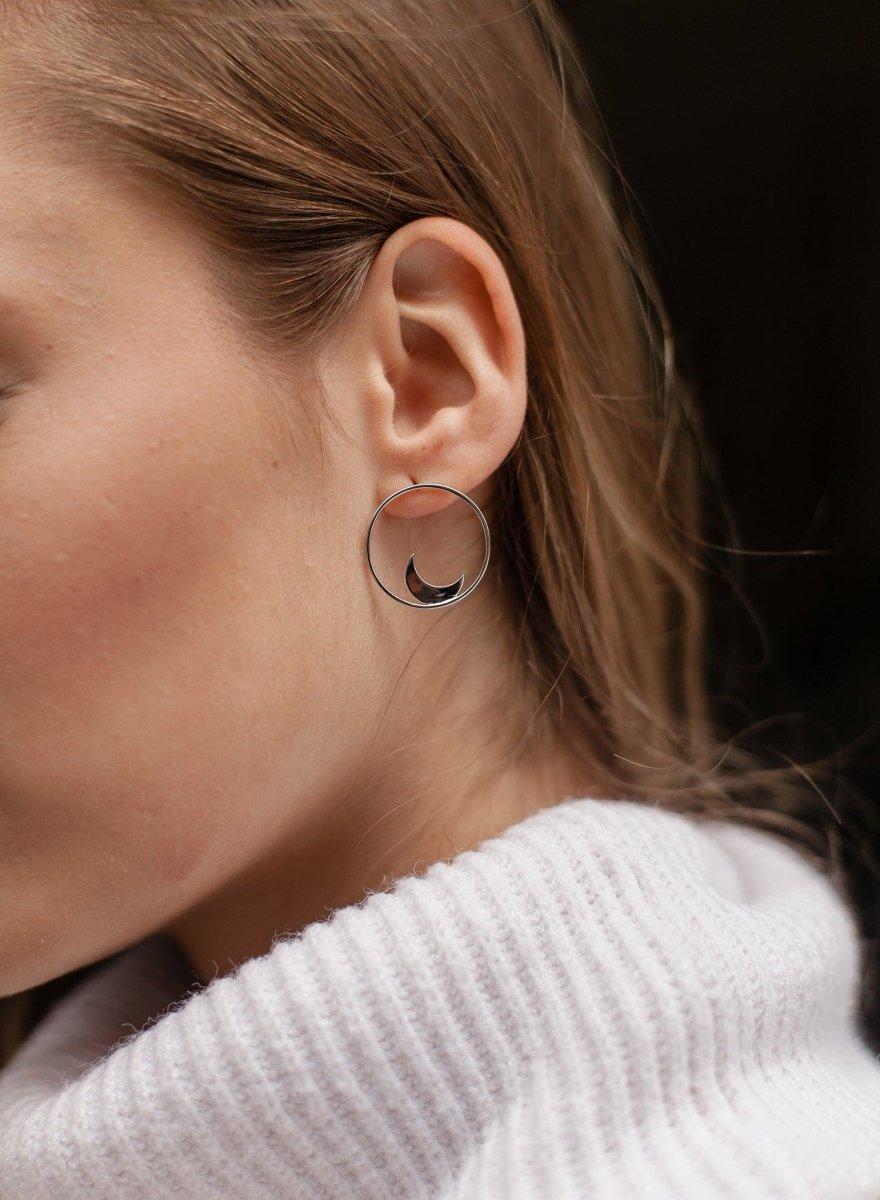 Boucles d'oreillescirculaire argent  créole  avec LINEARGENT