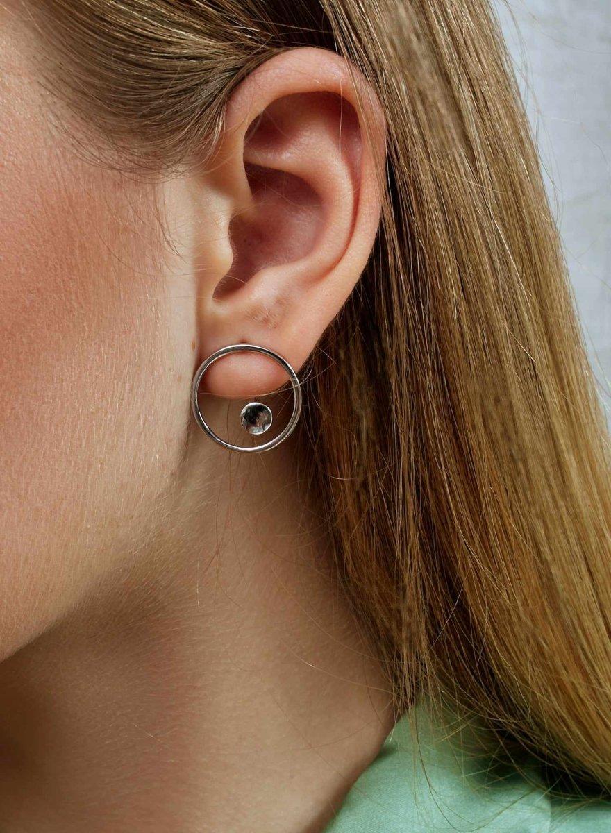 Boucles d'oreilles circulairesargent  avec LINEARGENT