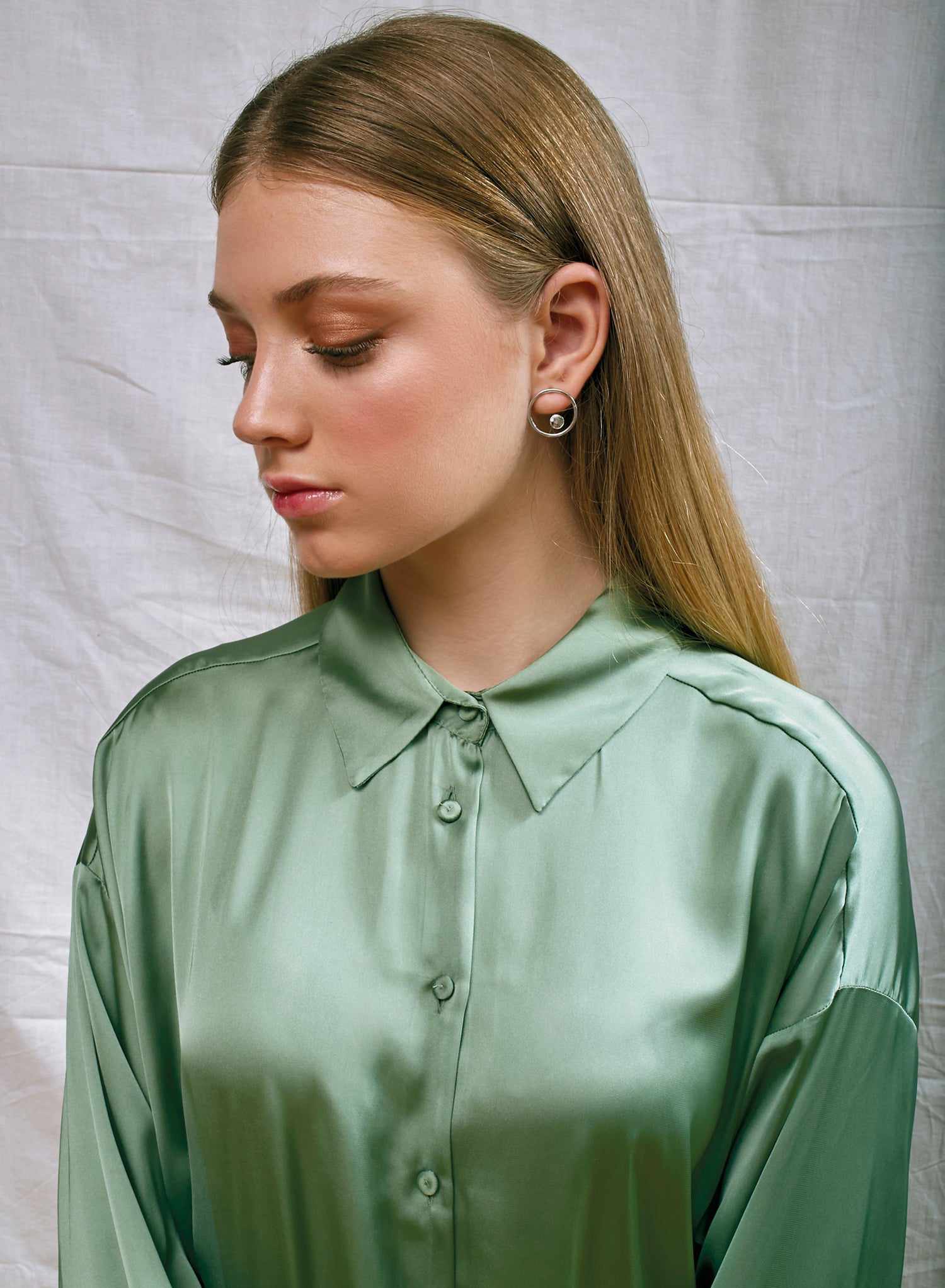 Boucles d'oreilles circulairesargent  avec LINEARGENT