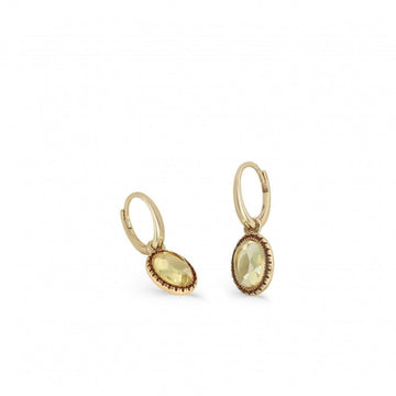 Pendientes aros con colgantes diseño circular tono champán