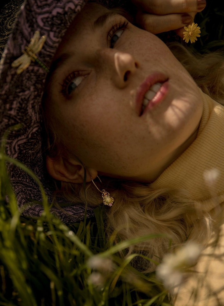 Pendientes aros con colgantes estilo aro diseño escarabajo-LINEARGENT