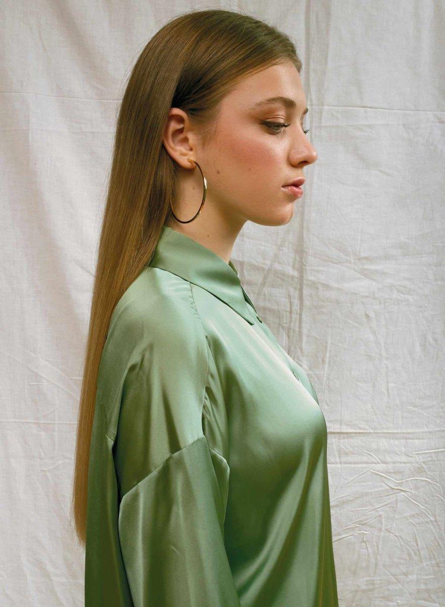 Pendientes aros grandes diseño cuadrado bañados en oro-LINEARGENT