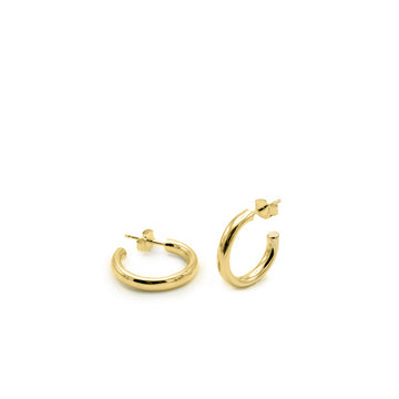 Pendientes aros pequeños bañados en oro diseño grueso clásicos y elegantes
