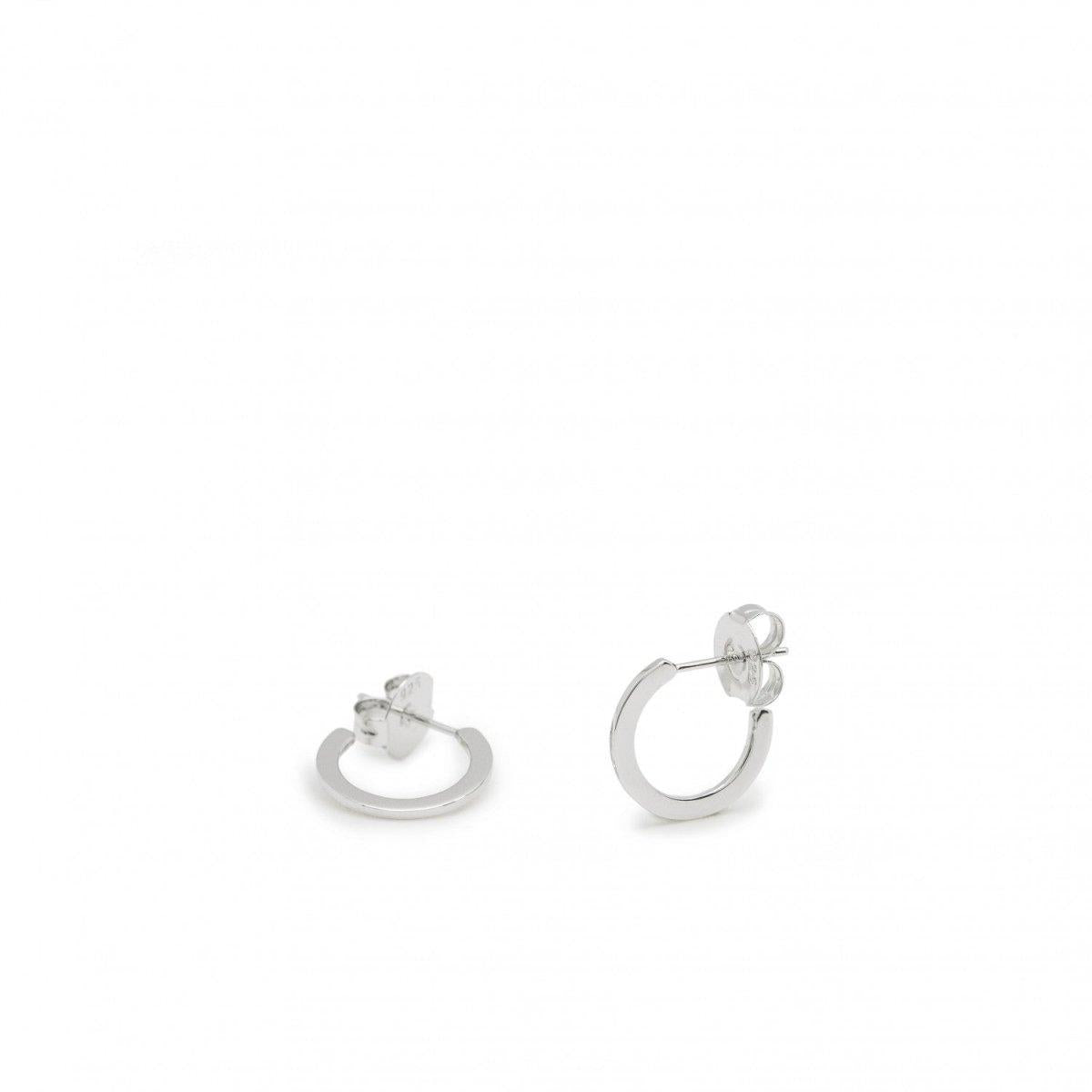 Pendientes aros pequeños clásicos y elegantes estilo plano-LINEARGENT