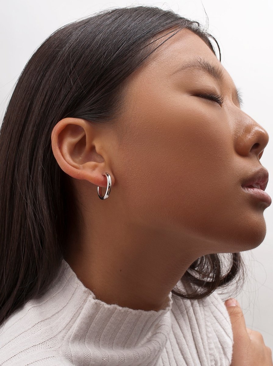 earrings hoops small design thick classic and elegant