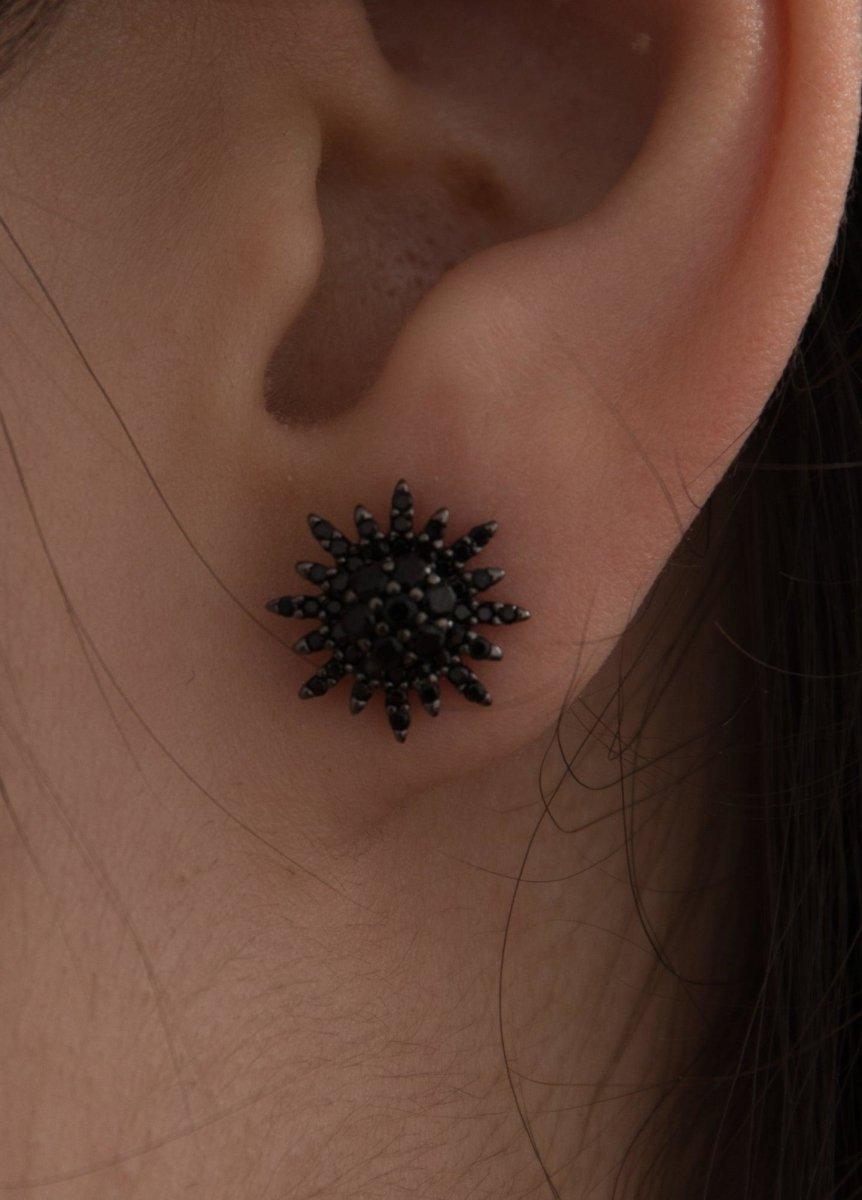 boucles d'oreilles brillants petits design plaqués solaires en LINEARGENT