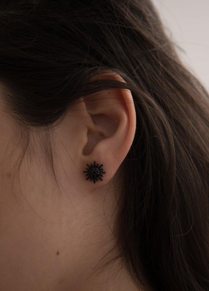 boucles d'oreilles brillants petits design plaqués solaires en LINEARGENT