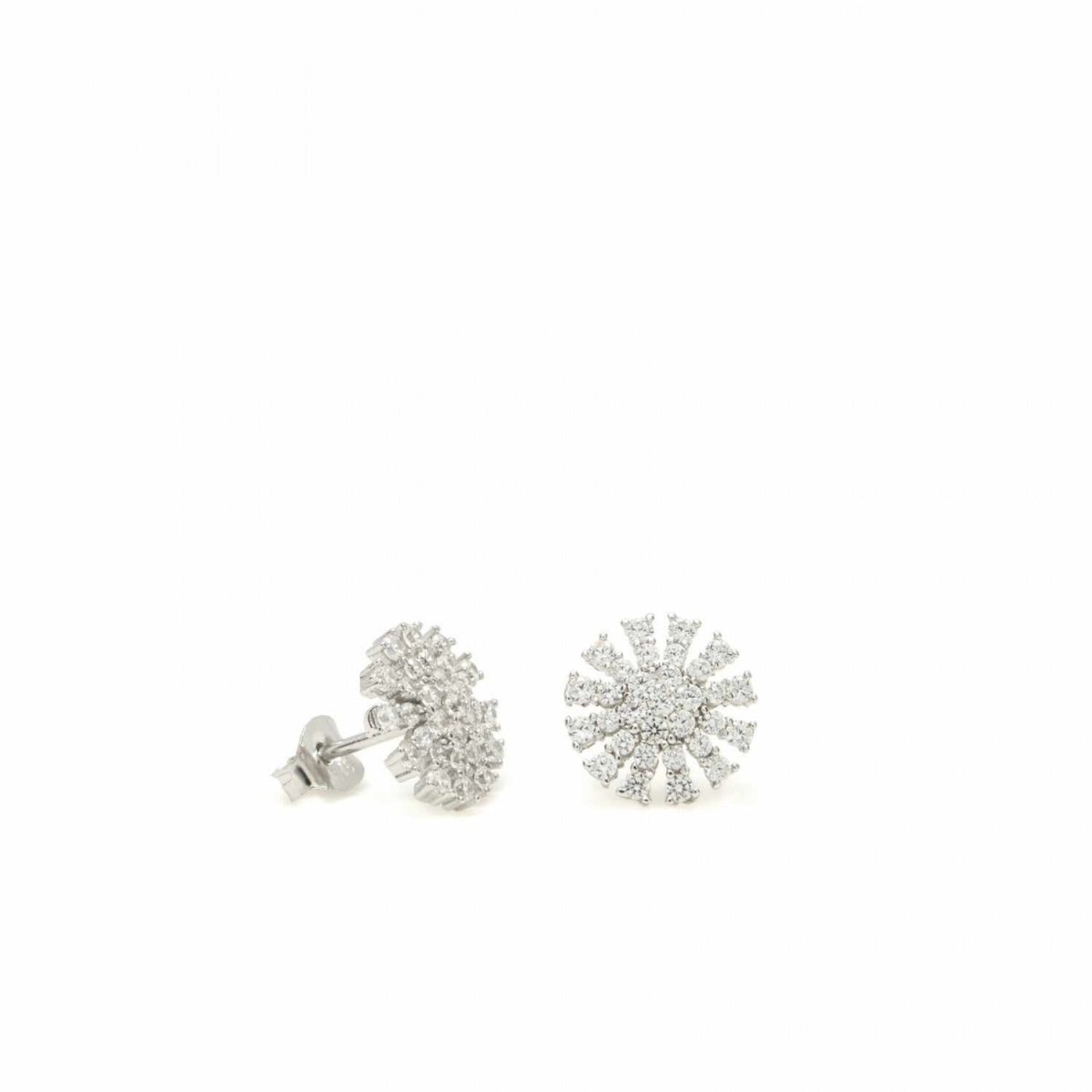 Boucles d'oreillespetits  boucles d'oreilles brillants de soleil avec zircons-LINEARGENT