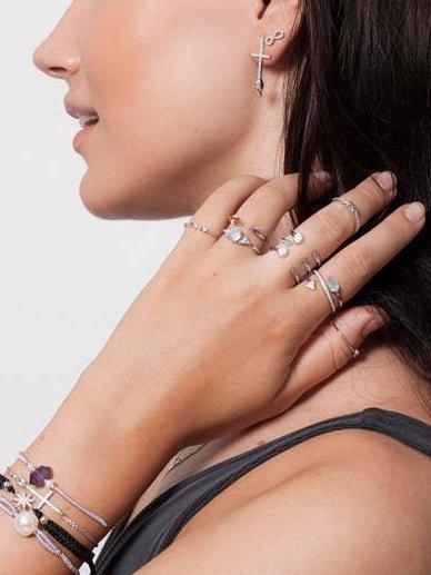 Boucles d'oreilles brillants petits motif infini avec zircons-LINEARGENT