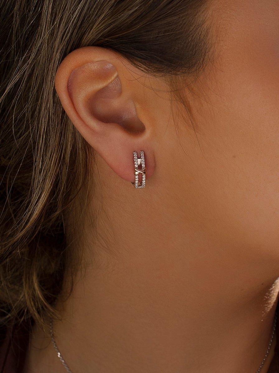 Boucles d'oreilles fermeture omega avec clip plaqué or LINEARGENT