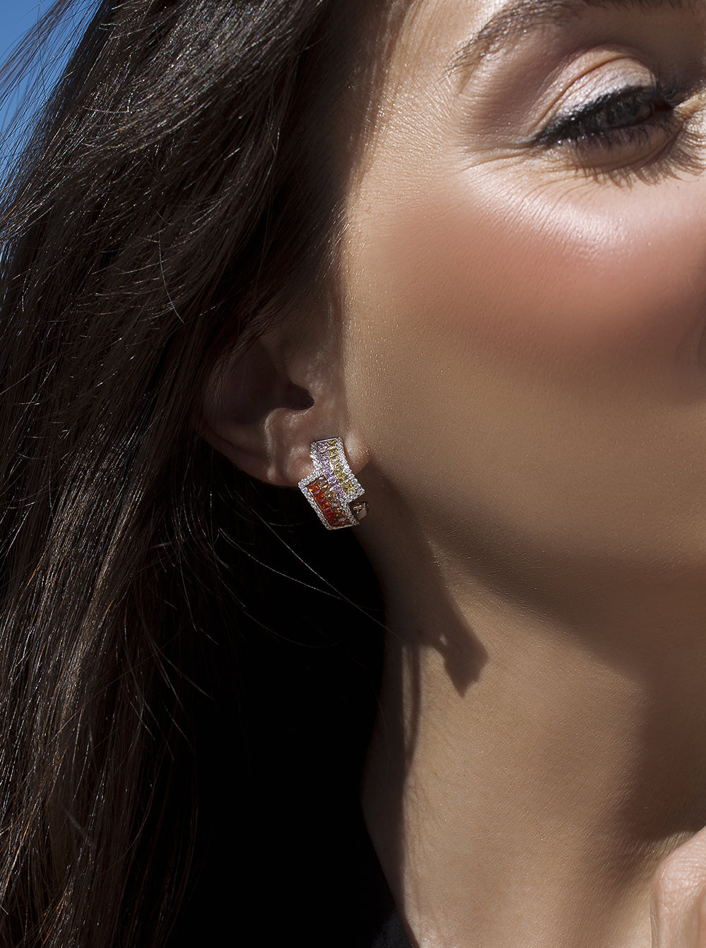 Boucles d'oreilles fermeture omega design LINEARGENT chauds LINEARGENT