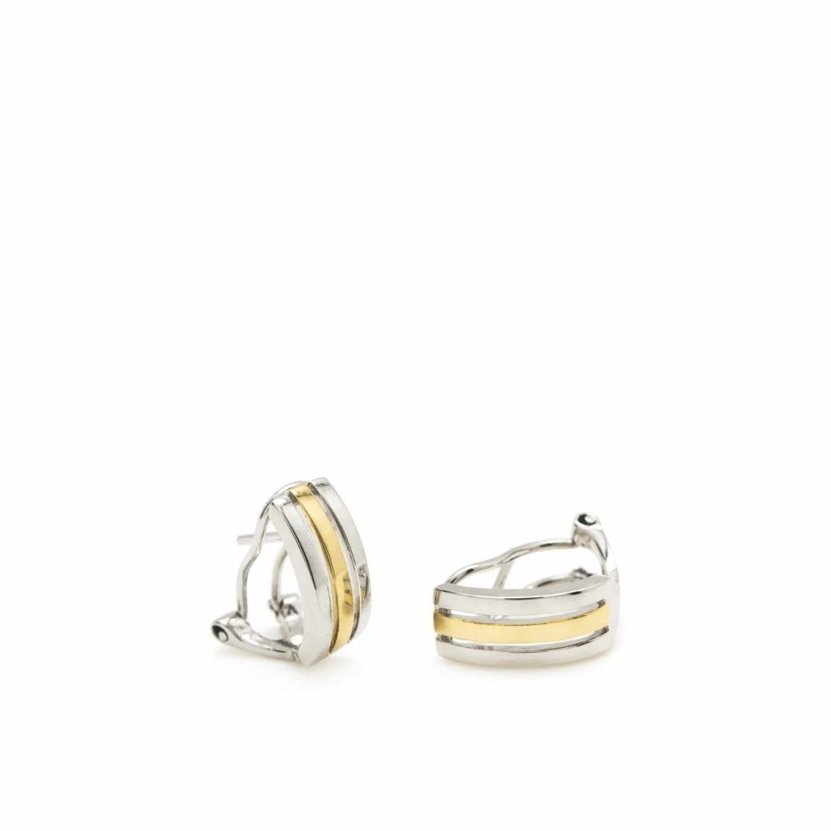 Boucles d'oreilles fermeture omega design linear de argent LINEARGENT