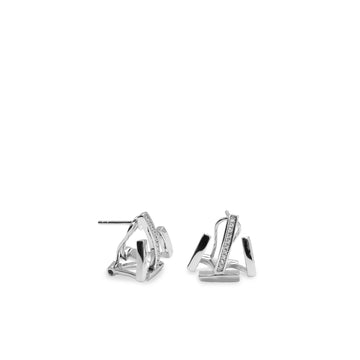 Pendientes cierre omega diseño minimalista con circonitas