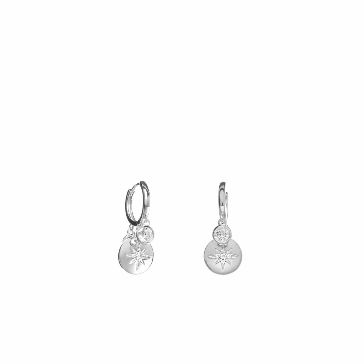 Pendientes con colgantes de plata diseño destello y circonita-LINEARGENT
