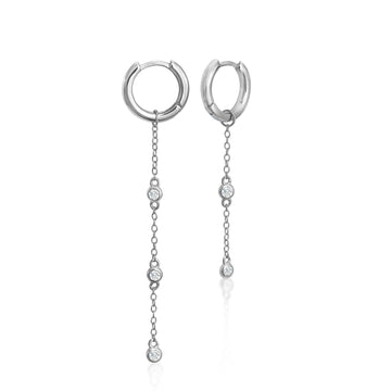 Pendientes con colgantes estilo aro con cadenas