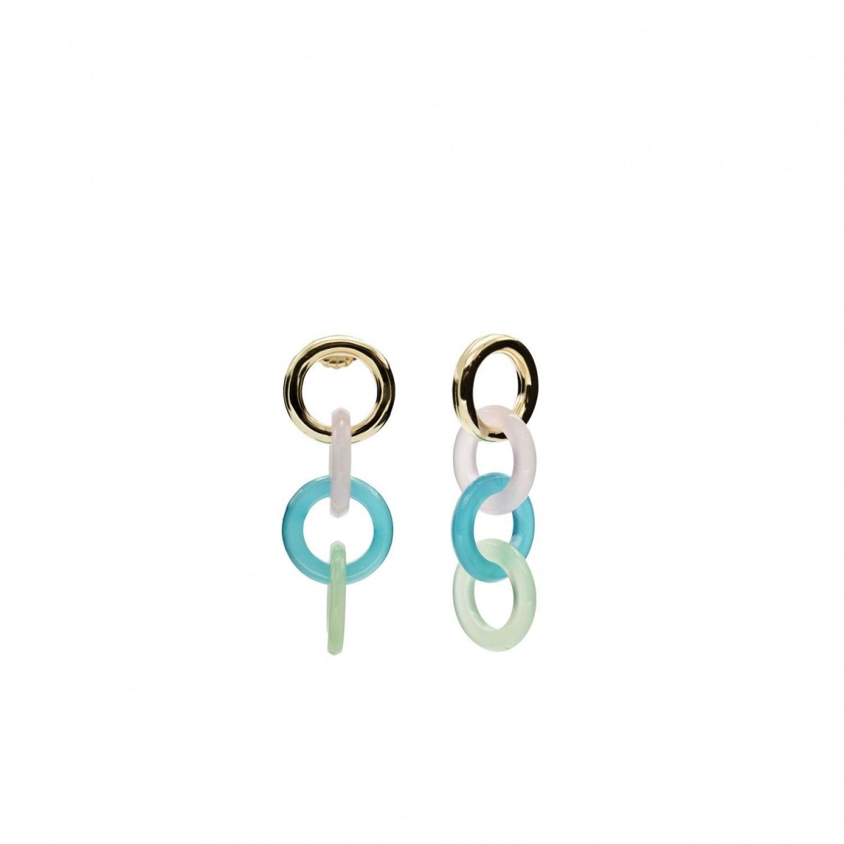 Pendientes con colgantes formados por cuatro círculos-LINEARGENT