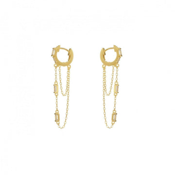 Pendientes con colgantes plata dorado diseño cadenas