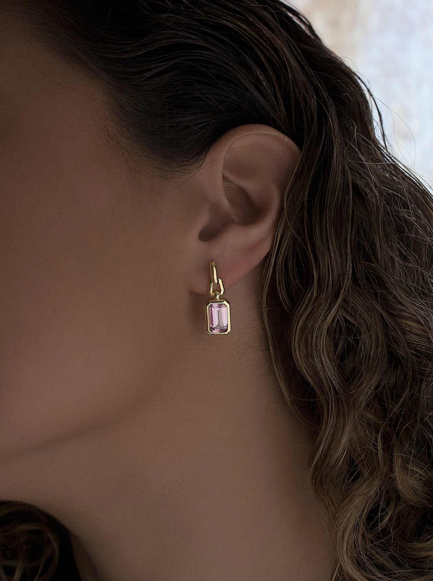 earrings with pendants size radiant in tone rosado