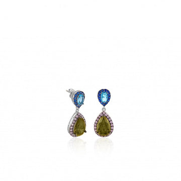 Pendientes de piedras de colores diseño de lágrima
