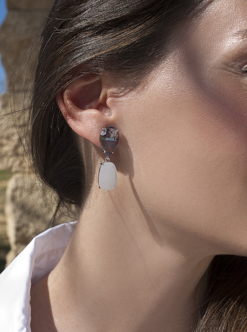 Boucles d'oreilles de LINEARGENT tonalité bleu LINEARGENT