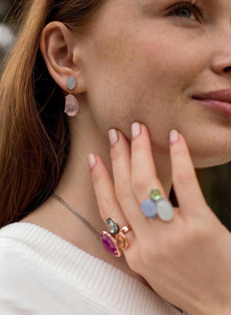 Boucles d'oreilles de argent pierre naturel design de LINEARGENT