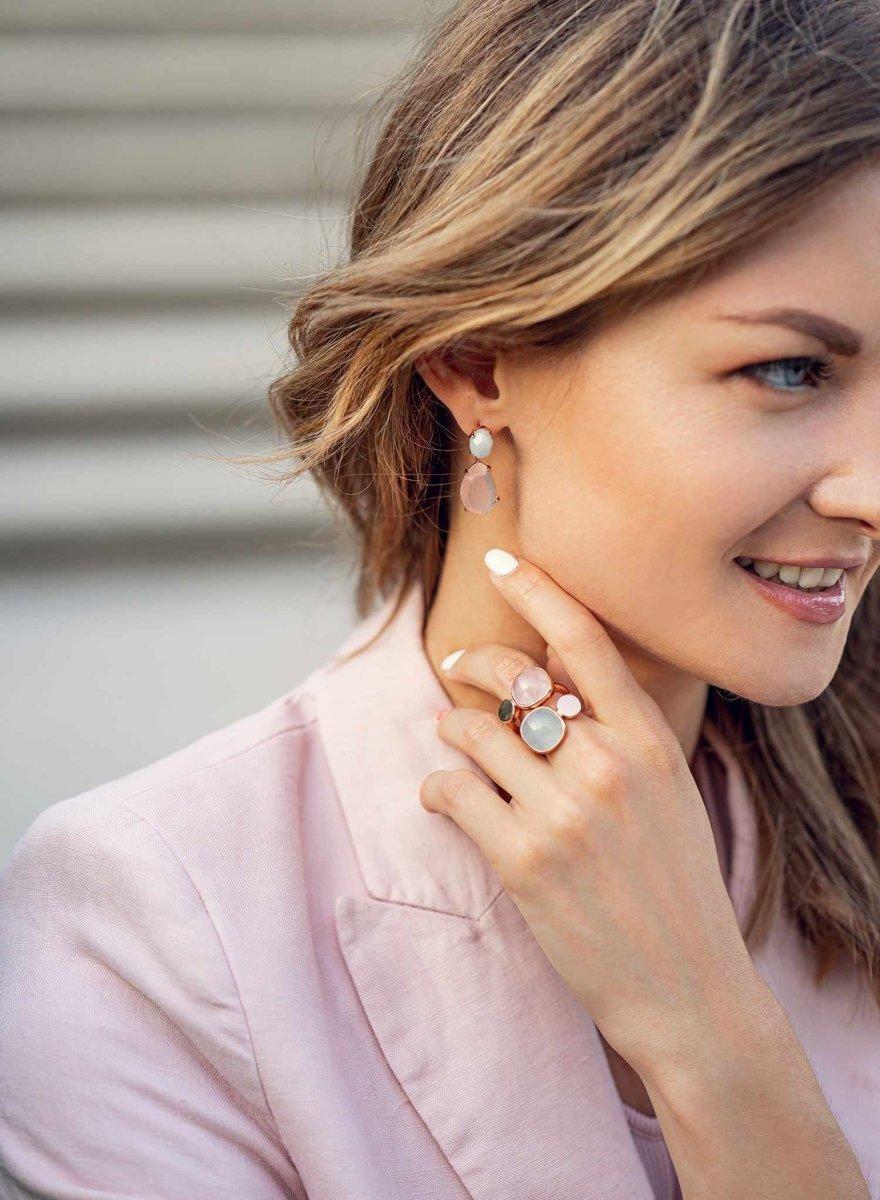 Boucles d'oreilles de argent pierre naturel design de LINEARGENT