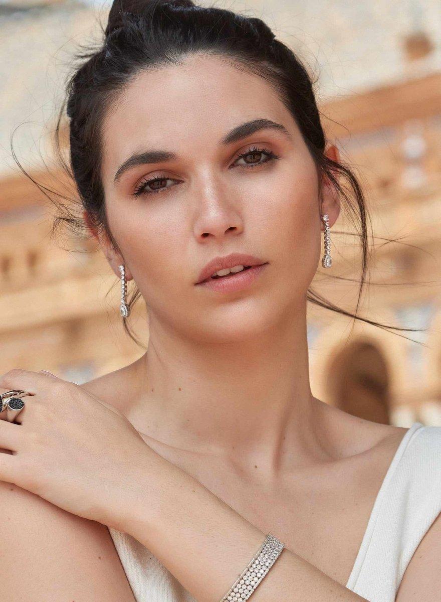 boucles d'oreilles longs brillants de argent design LINEARGENT