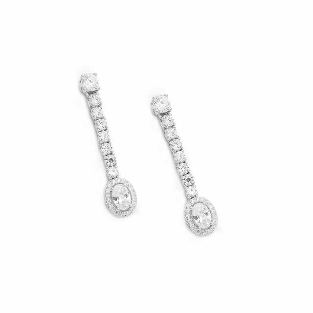 boucles d'oreilles longs brillants de argent design LINEARGENT