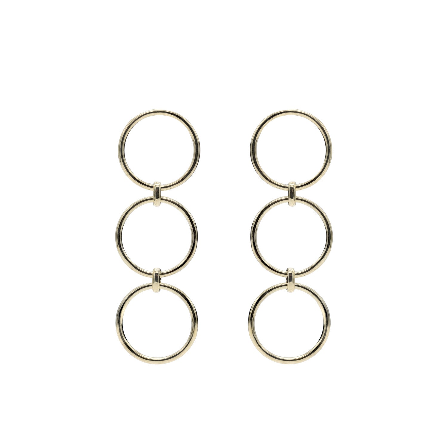 Pendientes largos de plata bañada en oro estilo boho-LINEARGENT