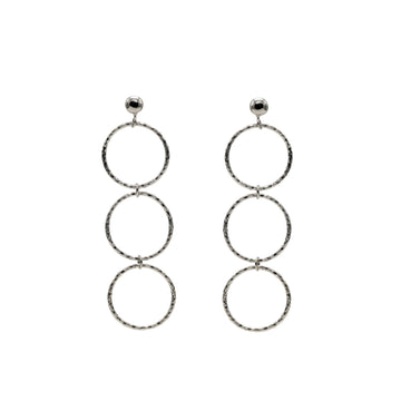 Pendientes largos de plata diseño aros boho