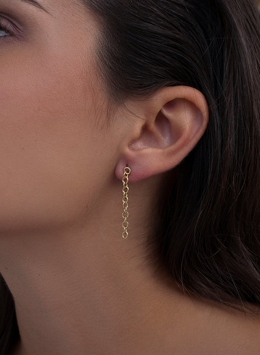 Boucles d'oreilles longs de argent fins design LINEARGENT