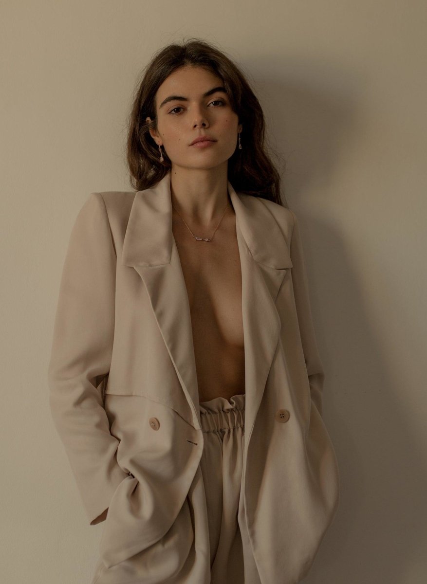 earrings long fine silver design stick with zirconias in Pink