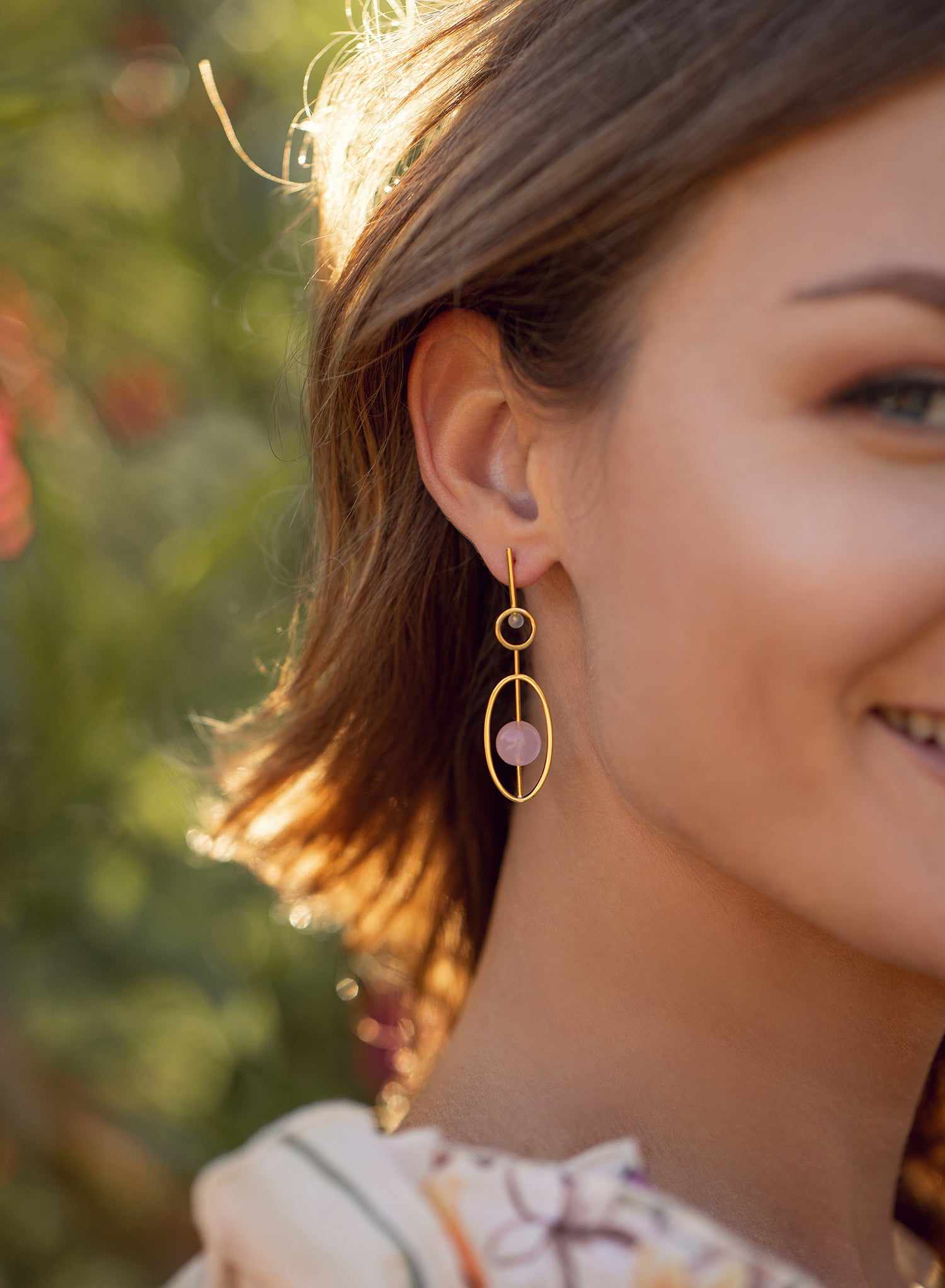 Earrings - Original gold plated earrings with geometric motifs