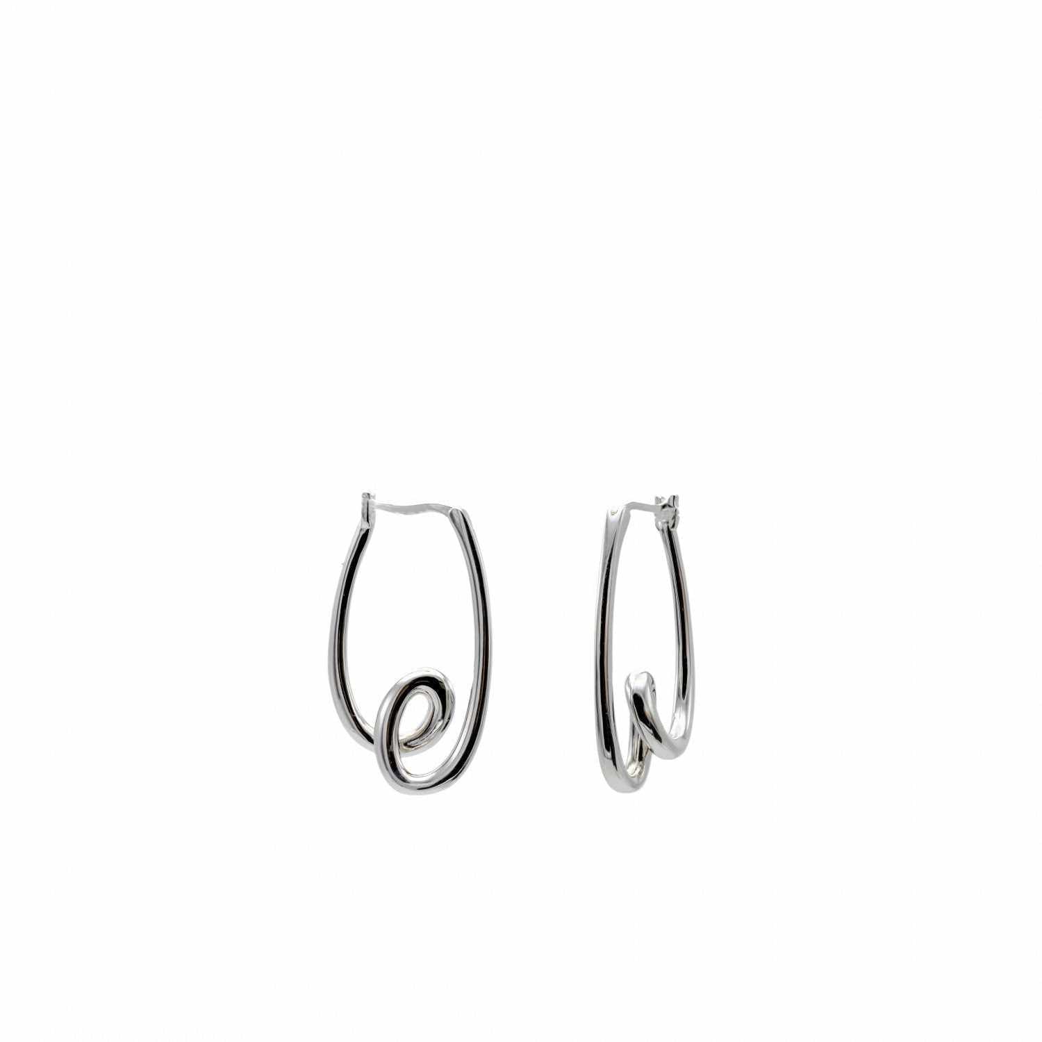 Pendientes originales de plata diseño de tirabuzón-LINEARGENT