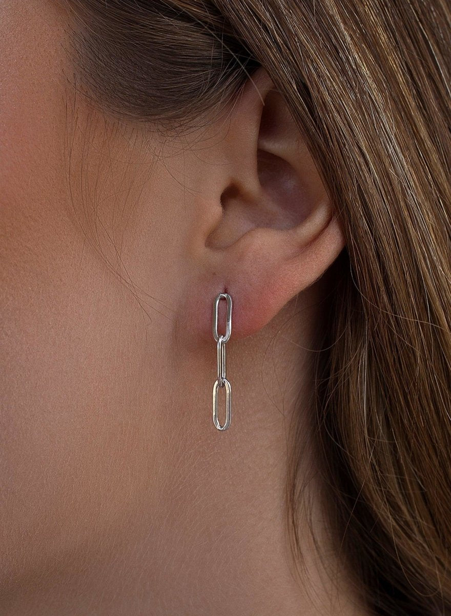 Pendientes originales de plata diseño de triple anilla