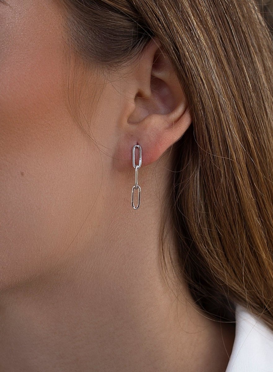 Pendientes originales de plata diseño de triple anilla