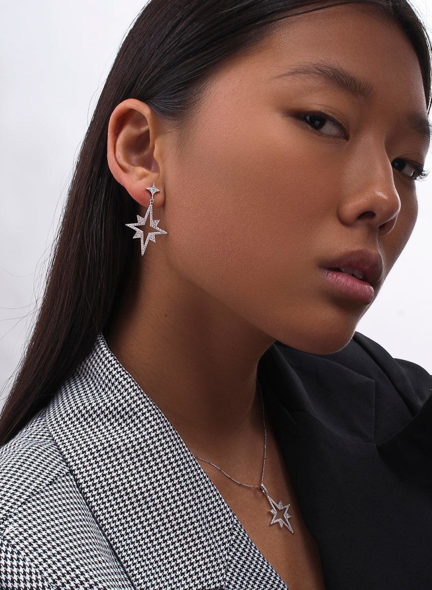 earrings original design sparkle and star