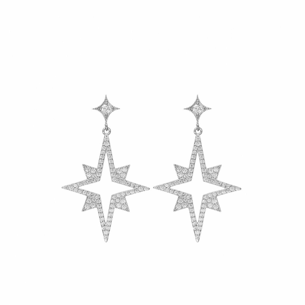 Pendientes originales diseño de destello y estrella-LINEARGENT