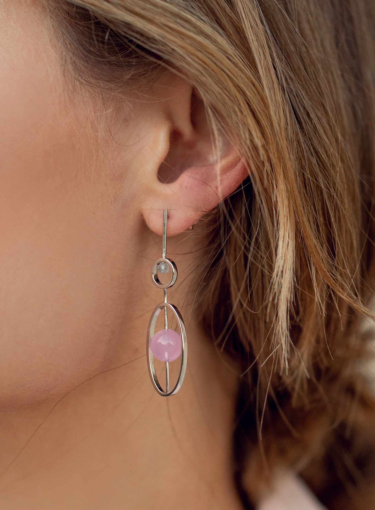 Pendientes originales estilo palillo con motivos geométricos-LINEARGENT