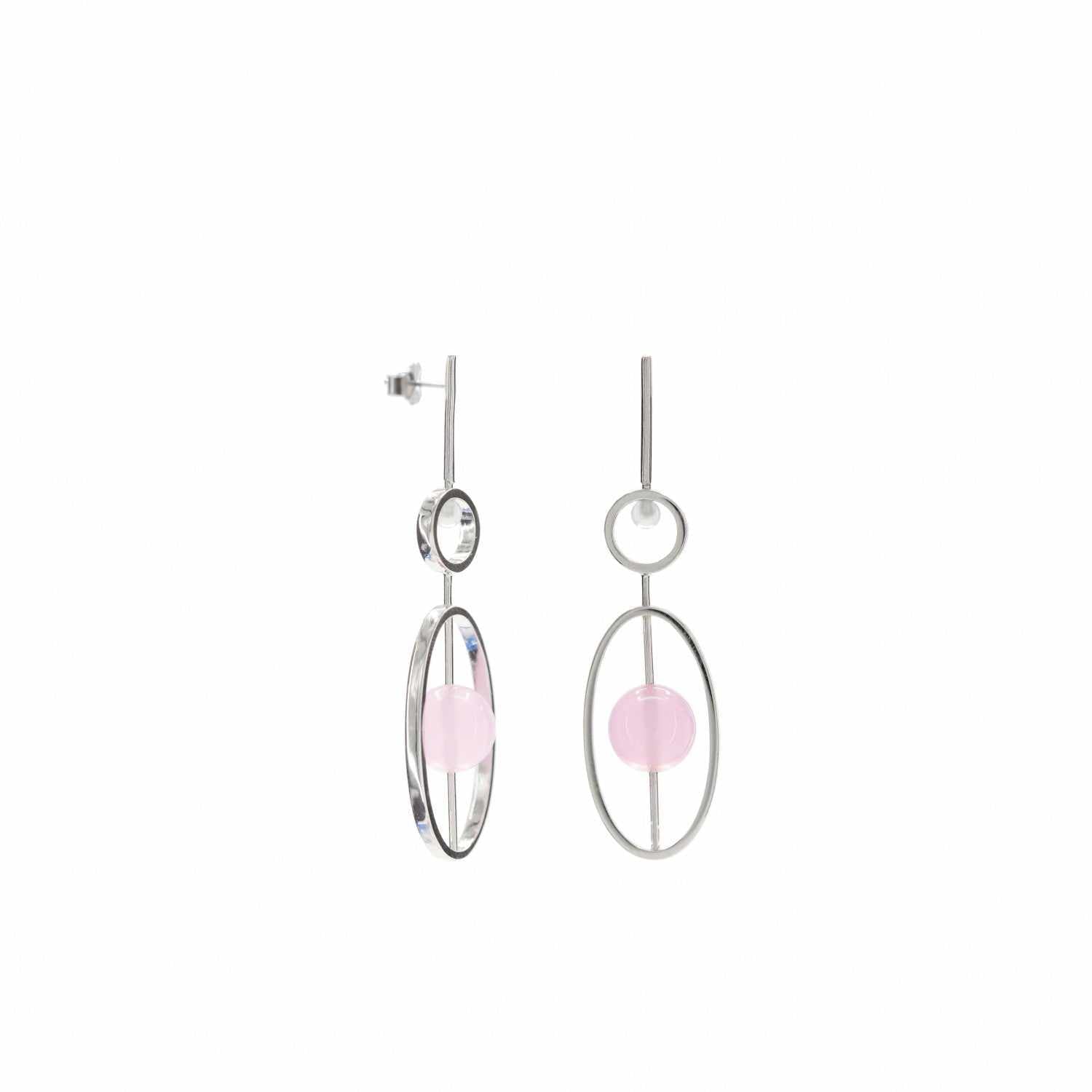 Pendientes originales estilo palillo con motivos geométricos-LINEARGENT