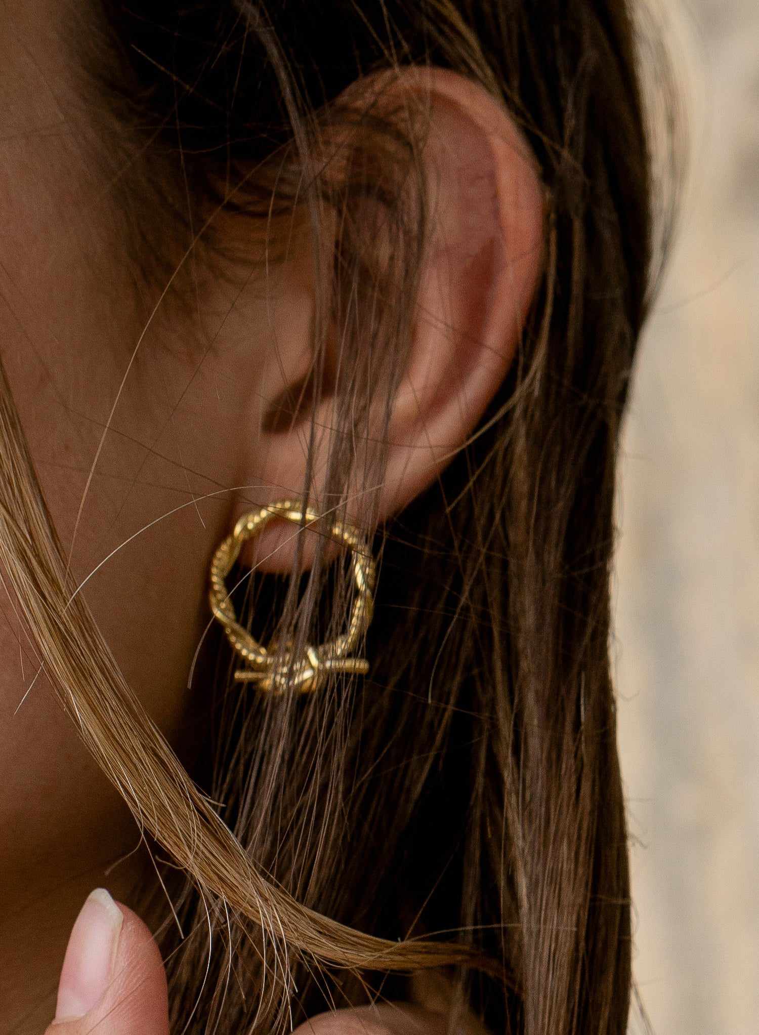 Boucles d'oreilles originaux argent style créole entrelacé avec LINEARGENT