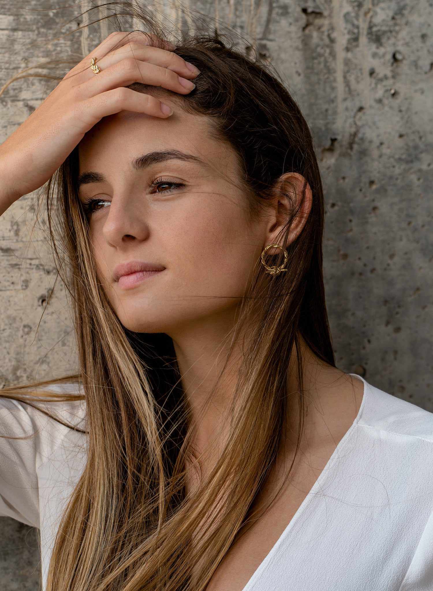 Boucles d'oreilles originaux argent style créole entrelacé avec LINEARGENT