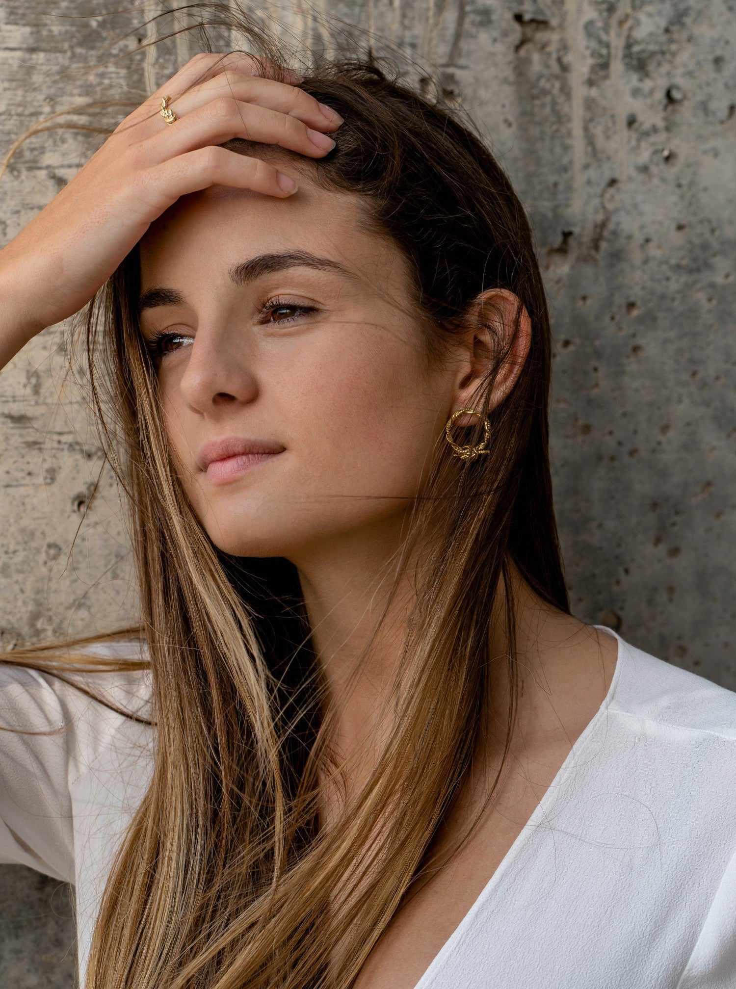 Boucles d'oreilles originaux argent style créole entrelacé avec LINEARGENT